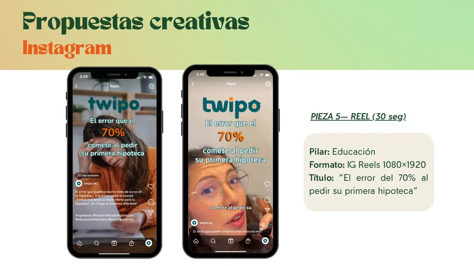 Segunda propuesta creativa de reel desarrollada para Twipo
